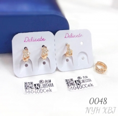 Women's zircon geometric design wedding jewelry brass material