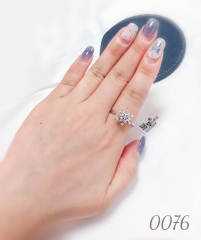 Adjustable Snowflake Open Copper Ring