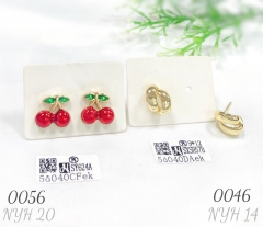 Chic twist cherry gold-plated earrings