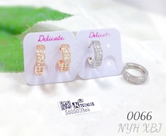 Double row of small diamond earrings
