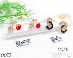 Cat's eye cherry stud earrings or buckle earrings