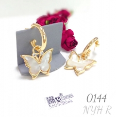 Butterfly imitation shell earrings