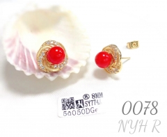 Red Envelope Bead Diamond Earrings
