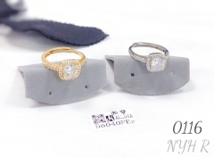 Zircon gold and silver plated ring