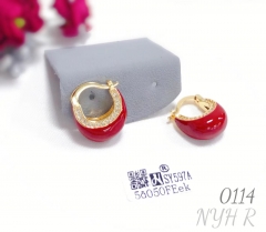 Small red envelope earrings