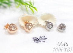 Diamond heart-shaped earrings