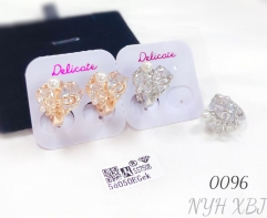 Pearl and diamond heart earrings