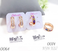 Clear or colored diamond earrings