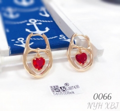Red diamond heart earrings