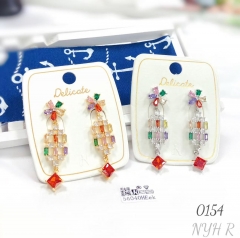 Colorful cubic zirconia earrings