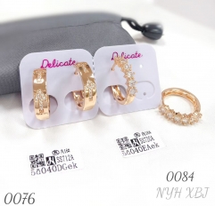 Fashion 18k inlaid zircon earrings