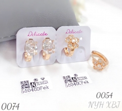 18k rose gold zircon earrings