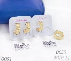 14k heart flower earrings