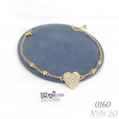 Fashionable women's heart zircon bracelet