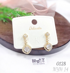 14k zircon drop earrings