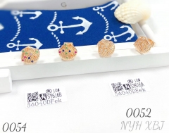 New Colored Zircon Shell Earrings