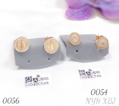 Round Cubic Zirconia Earrings Women's Fashion Jewelry