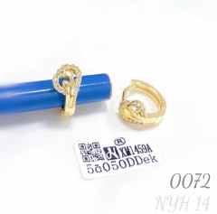 Cute and luxurious gold-plated zircon small ring earrings