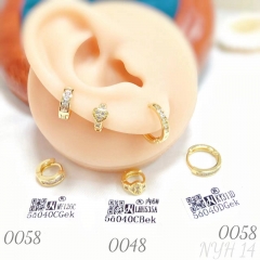 Men's earrings hip hop punk high quality zircon hoop earrings