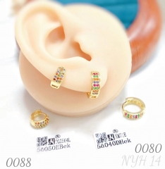 Colorful cubic zirconia small earrings