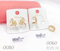 Simple women's gift: Zircon ring earrings