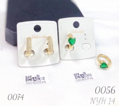 New style simple green zircon earrings