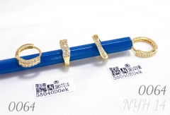 Women's hollow zircon gold-plated earrings