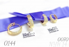 Personalized earrings double zirconia gold-plated earrings