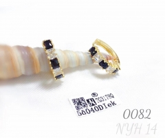 Fashion new white and black zircon earrings