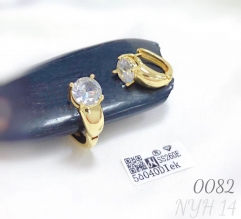 Simple vintage jewelry zircon earrings hoop gold plated