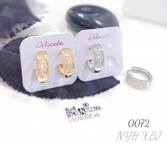 Hip-hop earrings made of brass with zircon stud earrings