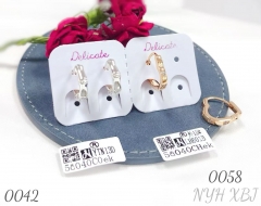 Gold-plated heart-shaped earrings with zircon