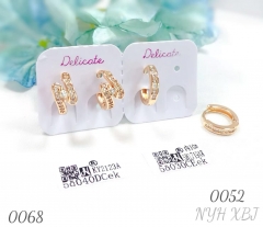 Wholesale fashion gold plated earrings for women zircon earrings