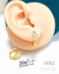 Simple flower earrings exquisite copper micro-inlaid zircon