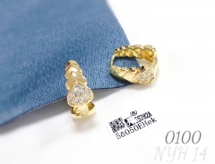 Jewelry earrings heart zircon gold-plated earrings