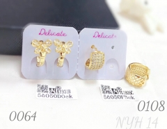 Niche new fashion copper gold inlaid zircon daily