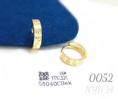 Fashion luxury design charm gold plated round earrings