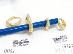 Gold plated jewelry hollow earrings for women C-shaped earrings