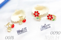 Cherry earrings, flower earrings