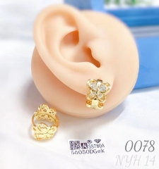 Exquisite gold-plated cubic zirconia earrings