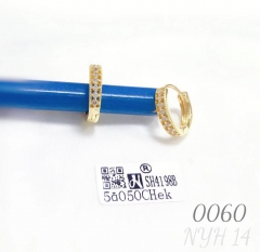 Fashionable zircon round earrings