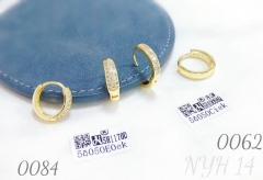 Women's white zircon hoop earrings