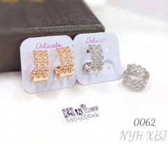 Women's earrings champagne gold zircon earrings jewelry