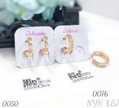 Gold Plated Earrings Slim Cute Delicate Fashion Hoop Earrings