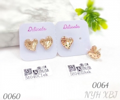 Fashionable new heart-shaped zircon earrings wholesale