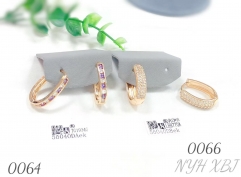 Fashion design zircon earrings gold plated jewelry