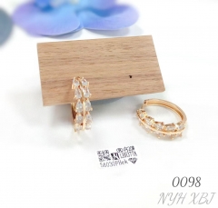 Elegant Earrings Gold Plated Zirconia Fine Jewelry