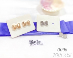 Fashion Earring Jewelry 18K Gold Plated Bow Stud Earrings