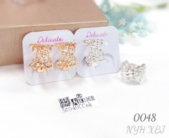 Mesh fashionable and versatile high-end copper earrings