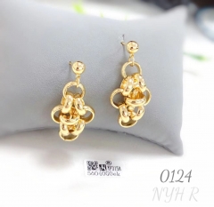 Simple women's personalized chain 18k gold-plated earrings